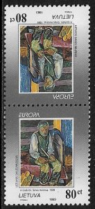 Lithuania #472a MNH Tete-Beche Pair- Europa