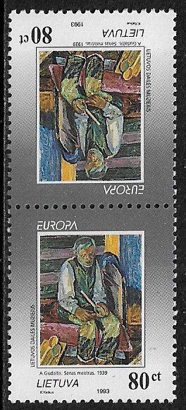 Lithuania #472a MNH Tete-Beche Pair- Europa