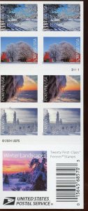 UNITED STATES 2025 WINTER LANDSCAPES BOOKLET(20) COMPLETE MINT NH