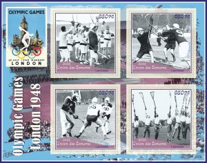 Stamps.Olympic Games London 1948 Lacrosse  2023 year, 1+1 sheets  perforated NEW