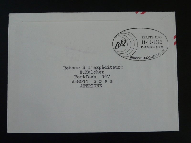 special flight cover Belgica 1982 Wien to Bruxelles Austrian Airlines ref 100093