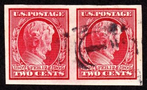 US 368 2c Lincoln Used Pair XF SCV $50
