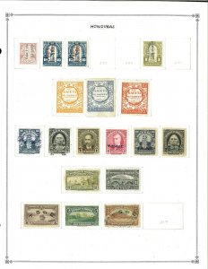 Honduras 1896-1939 M & U Hinged on Blank Scott International Pages.