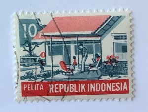 Indonesia 1969 Scott 768 CTO - 10r,  Five Year Development Plan,  Social Welfare