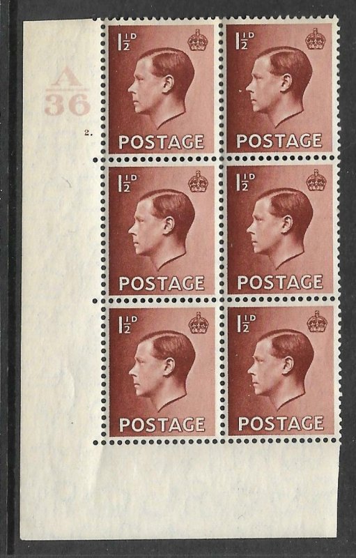 1½d A 36 Cylinder Block - 2 Dot UNMOUNTED MINT/MNH