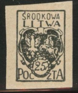 CENTRAL LITHUANIA  Scott 2 imperf MNG 1921