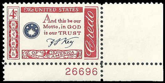 PCBstamps   US #1142 4c Francis S. Key Credo, MNH, (4)