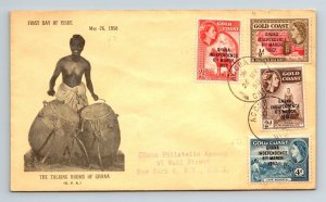 1958 Ghana - Talking Drums of Ghana - Typed Address - Block of 4 - F5563