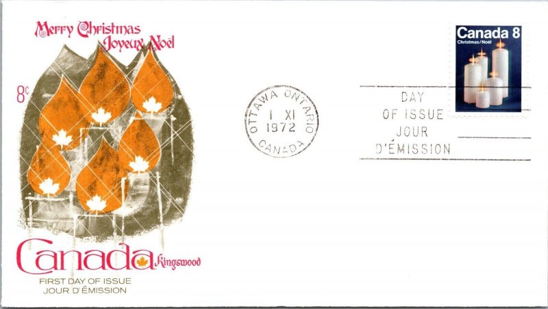 Canada 1972 FDC - Merry Christmas - Ottawa Ont - 8c - J8863