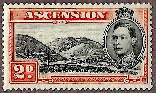 Ascension Island #43b, MNH - 1938 - GVI, 2d, Green Mountain - CV=$8.00