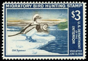 SCOTT #RW34 1967 Old Squaws Mint NH SCV $100 (51456) 