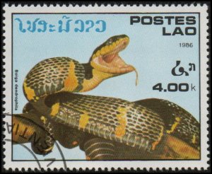 Laos 726 - Cto - 4k Mangrove Snake (1986)