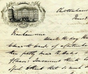 GB GLOS COACHING *PLOUGH HOTEL* Cheltenham EARLY Illustrated Letter-Sheet EP374