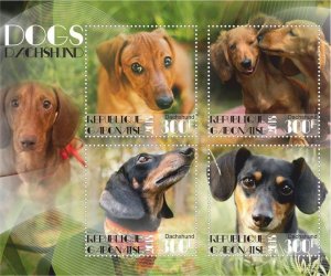 Stamps. Fauna Domestic DOGS  1+1 sheets perforated 2018 year Gabon