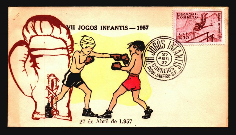 Brazil 1957 VII Jogos FDC / Hand Colored / UA - L3638