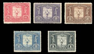 Salvador #C36-40 Cat$53.25, 1935 3rd Central American Games, complete set, hi...