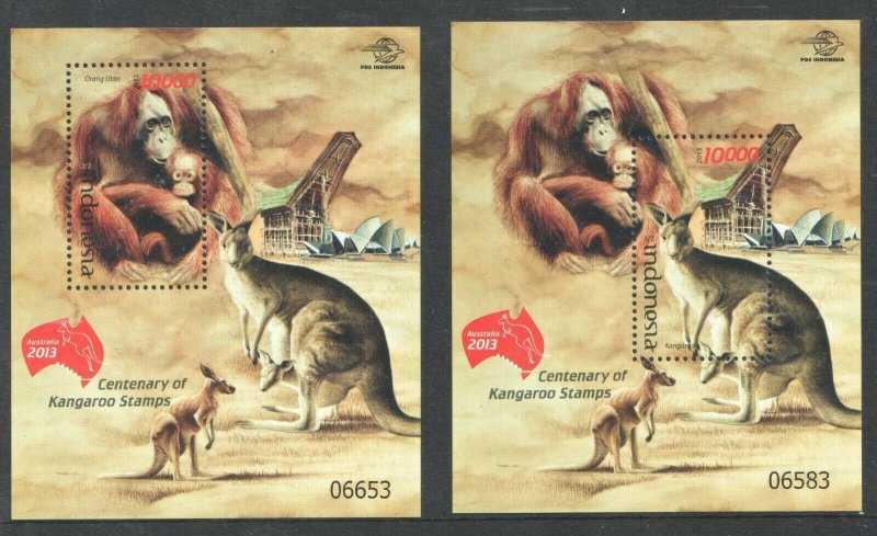 2013  INDONESIA - SG: MS 3556 & 3557  - AUSTRALIA STAMP EXHIBITION -  UMM