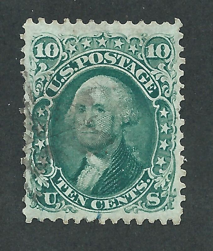 68 Used,10c. Washington,  XF,Dark Green, FREE INSURED SHIPPING