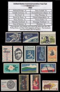 1967 Complete Mint Set of Vintage Commemorative Stamps