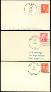1941-60 LOT USA ODD/SMALL TOWN Cds, 3 Covers, 5 PC's w DPO's! DUO W. VA, FILE VA