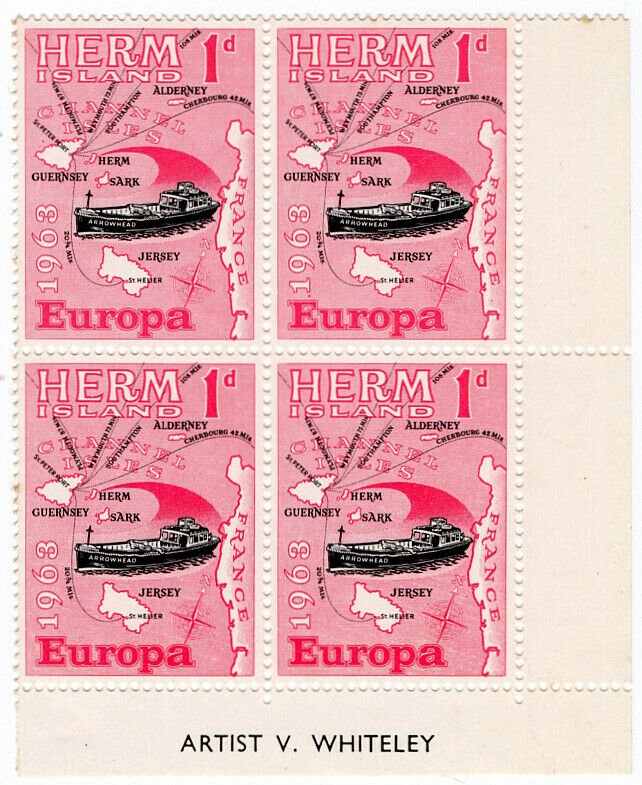 (I.B) Cinderella Collection : Herm Island 1d (Europa 1963)