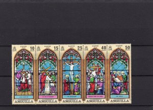 ANGUILLA 1972 EASTER PAINTINGS STRIP OF 5 STAMPS MNH