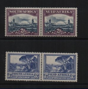 South Africa 1949/50 SG116 & SG117  mounted mint pairs