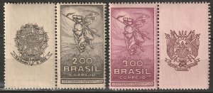 Brazil 1935 Sc 407-8 MLH* with labels