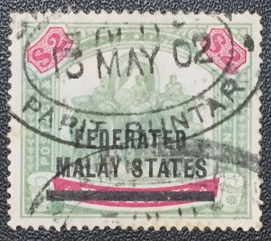 MALAYA FEDERATED MALAY STATES FMS opt PERAK Elephant 1900 $2 USED SG#12 M2817