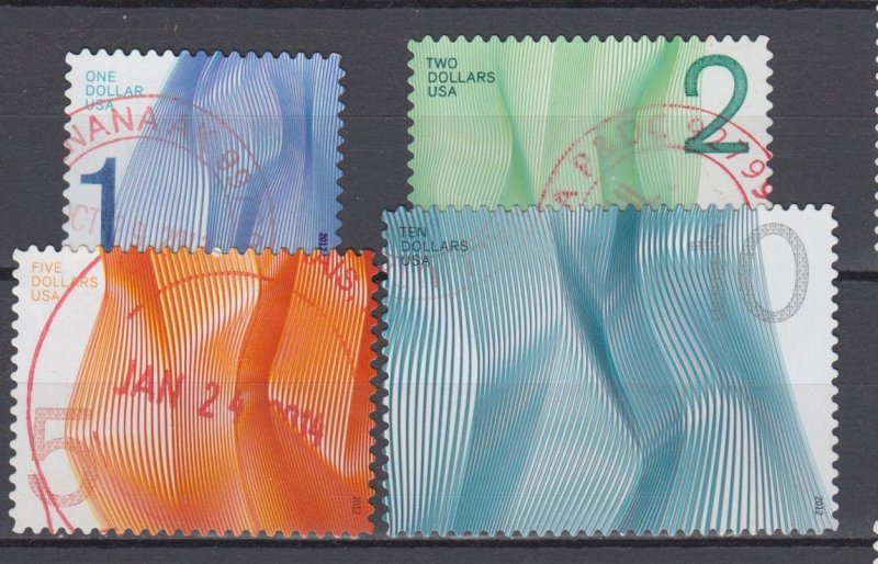 (G) USA #4717-20 Waves Of Color Full Set Used (out of paper & gum)