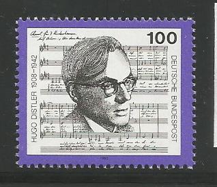 GERMANY 1764, MNH STAMP, HUGO DISTLER (1908-1942), COMPOSER