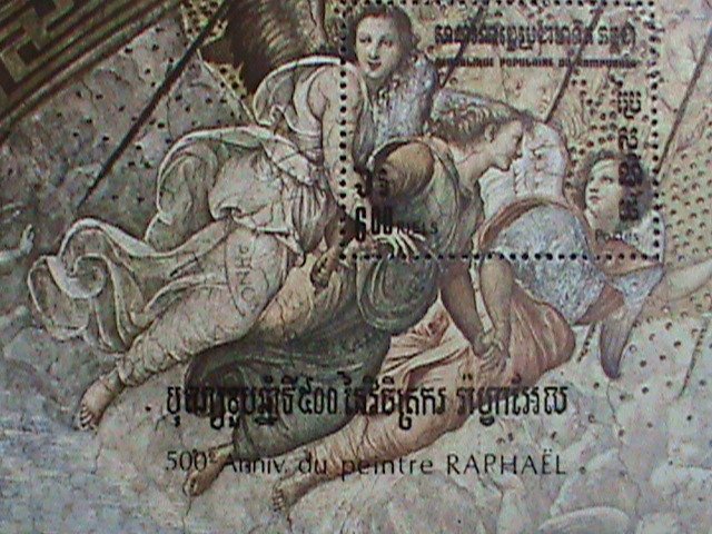 CAMBODIA-500TH ANNIVERSARY OF RAPHAEL- THE PAINTER CTO  S/S SHEET-VERY FINE