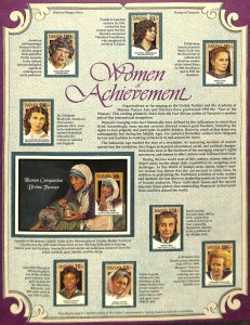 Postal Commemorative Society Stamp Panel MNH, Tanzania, Women of Achievement