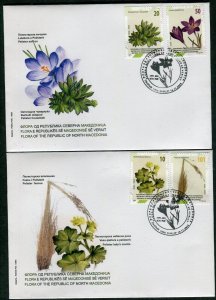 422 - NORTH MACEDONIA - Flora - Saffron - Houseleek - Fescue - FDC