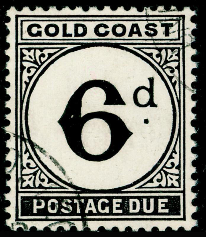 GOLD COAST SGD7, 1952 6d Black Postage Due, VERY FINE USED Cat £18.