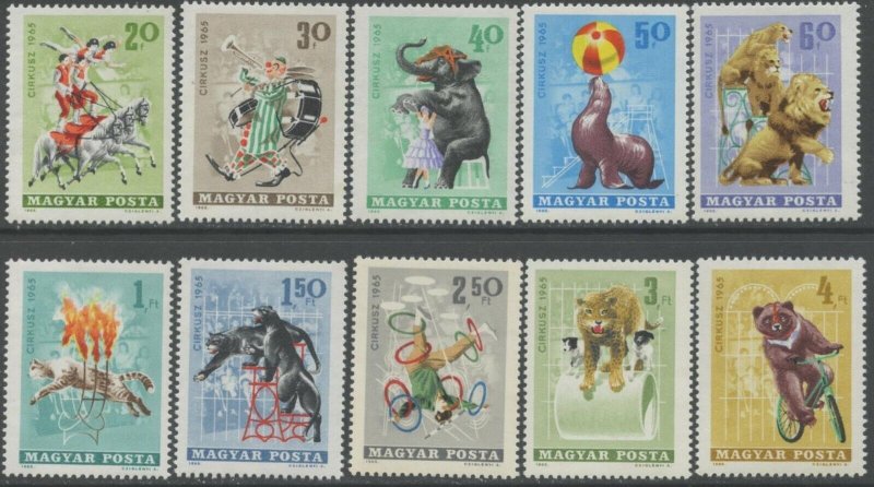 HUNGARY Sc#1684-1693 1965 Circus Acts Complete Set OG Mint NH