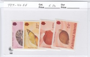 Falkland Islands 437-40 Seashells mnh