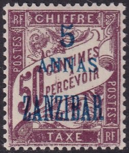 French Offices Zanzibar 1897 Sc J5 postage due MH*