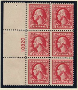 1920 Sc 526 2c carmine Type IV MNH with OG, plate block of 6