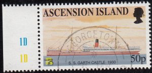 Ascension 1999 used Sc #723 50p SS Garth Castle Mail Ships Australia 99