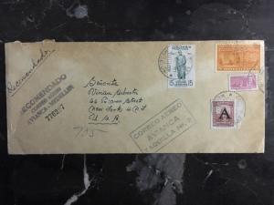 1951 Medellin Colombia Recommended  Airmail Cover To New York USA