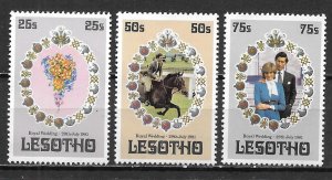 Lesotho 335-37 Diana Wedding set MNH (lib)