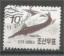 KOREA DPR, 1990, used 10ch, Fishes, Scott 2951