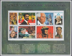 NEVIS Sc #1136 CPL MNH SHEET of 8 -  WORLD LEADERS of the 20th CENTURY