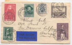 Belgium Letter with series of 1930 (cover Belgium) + CPA St