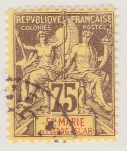 French Colony ST. MARIE DE MADAGASCAR 1894 75c Used Stamp A30P2F40371