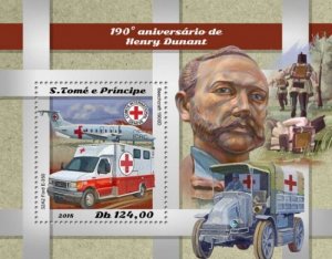 St Thomas - 2018 Henry Dunant - Stamp Souvenir Sheet - ST18513b