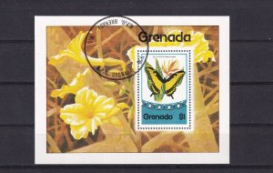 SA06a Grenada 1975 Butterflies used minisheet