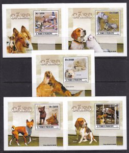 Sao Tome and Principe 2010 Dogs 5 S/Sheets Deluxe Edition MNH