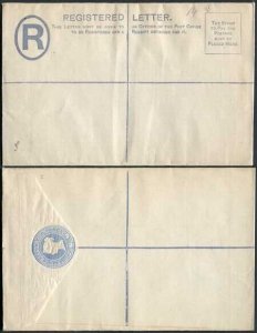 RP13 QV 2d Blue Registered Envelope Format RF6 Stamp R3 Size G Mint